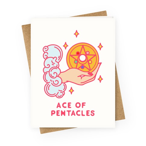 Ace of Pentacles Transformation Brooch Greeting Card
