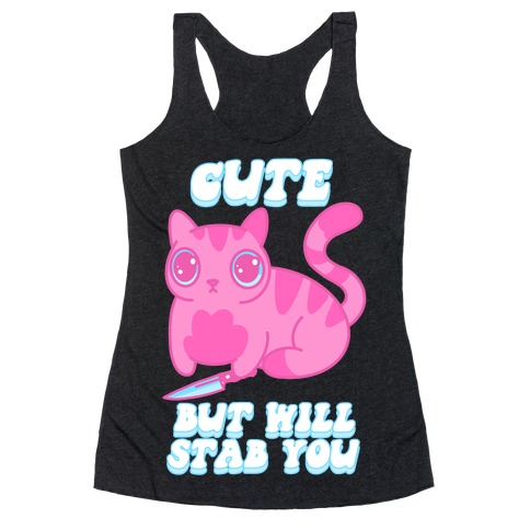 Cute But Will Stab You Cat Racerback Tank Top