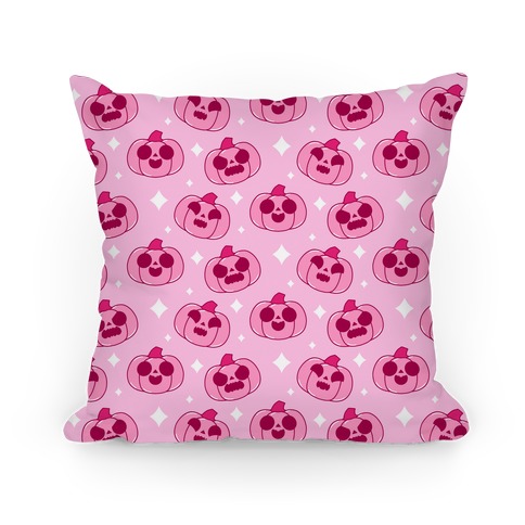 Kawaii Pumpkins Pattern Pink Pillow