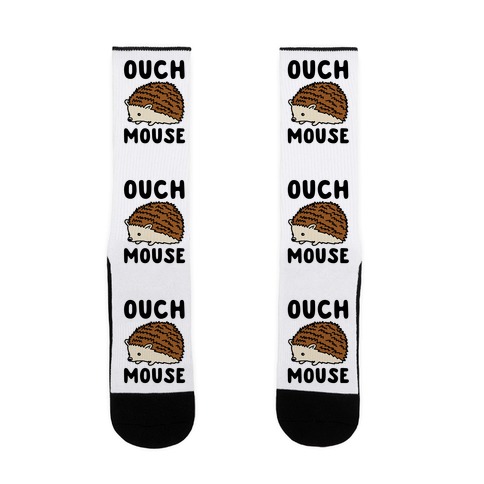 Ouch Mouse Hedgehog Parody Sock