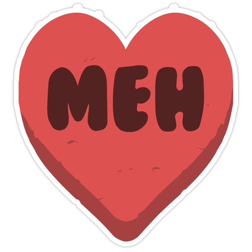 Valentine's Day Heart Meh Die Cut Sticker