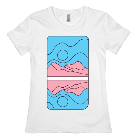 Groovy Pride Flag Landscapes: Trans Flag Womens T-Shirt