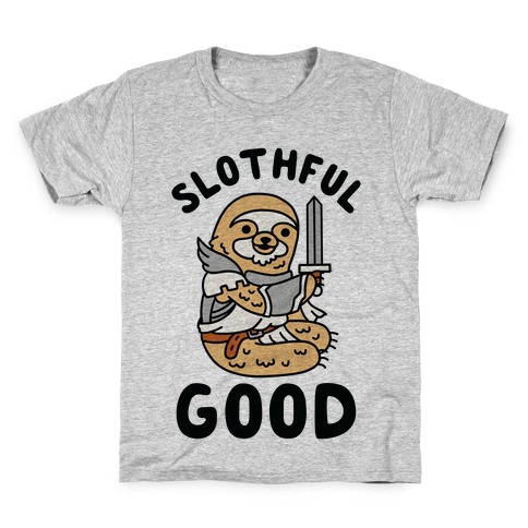 Slothful Good Sloth Paladin Kids T-Shirt