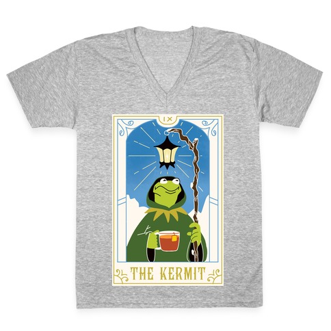 The Kermit Tarot Card V-Neck Tee Shirt
