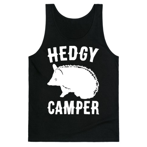 Hedgy Camper White Print Tank Top