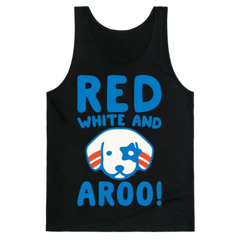 Red White and Aroo White Print Tank Top