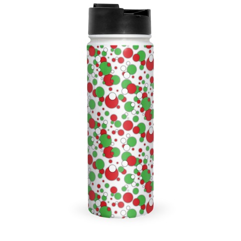 Red And Green Holiday Confetti Travel Mug