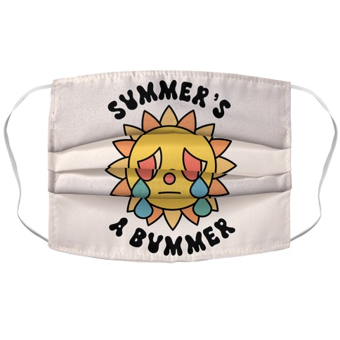 Summer's A Bummer (Retro Sad Sun) Accordion Face Mask
