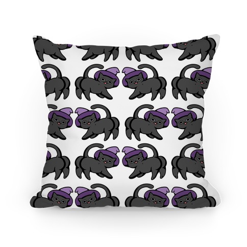 Black Cat Butts Pattern Pillow
