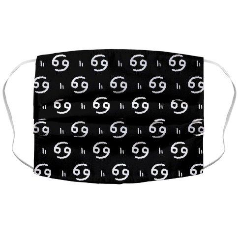 Cancer Symbol Pattern Black and White Accordion Face Mask