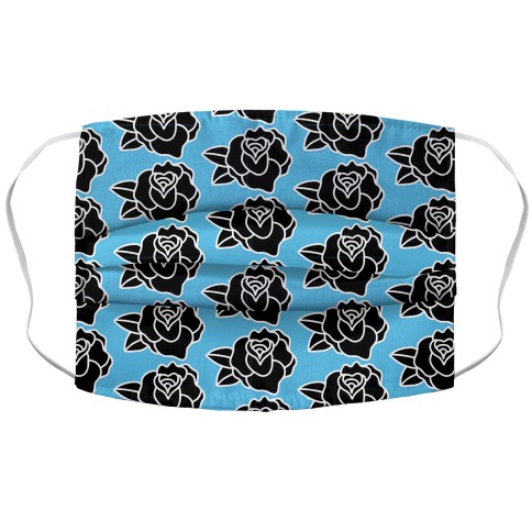 Rose Black and Blue Accordion Face Mask