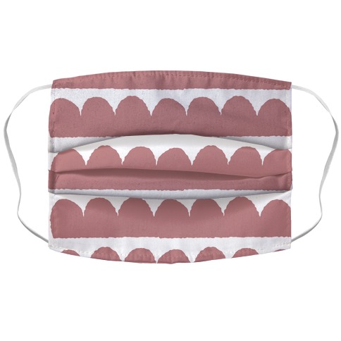 Simple Scalloped Lines Pattern Pink Accordion Face Mask