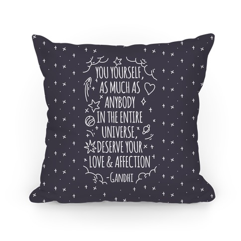 Love Yourself Gandhi Quote Pillow