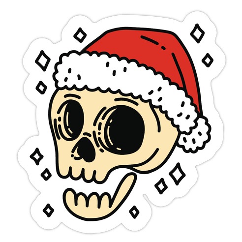 Santa Skull Die Cut Sticker | LookHUMAN