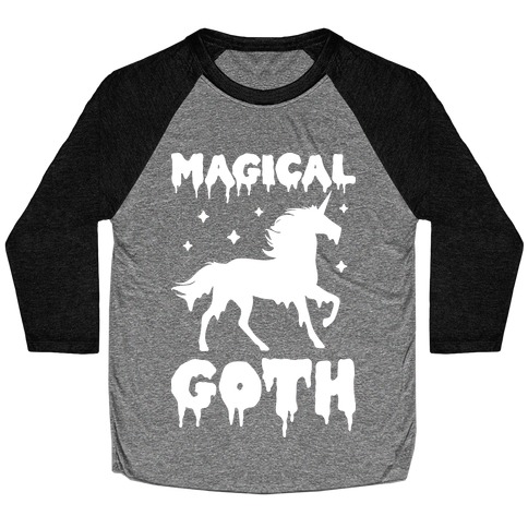 Magical Goth Unicorn Baseball Tee