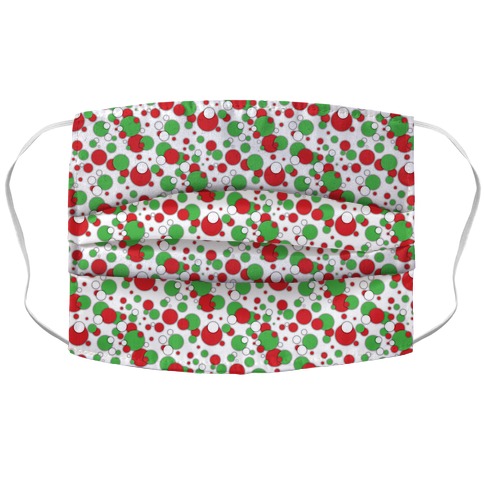Red And Green Holiday Confetti Accordion Face Mask