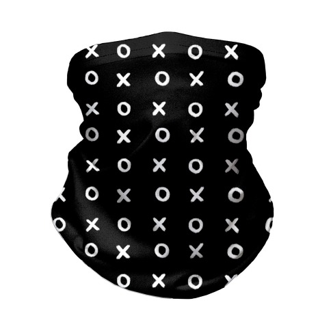 XO Pattern Black and White Neck Gaiter
