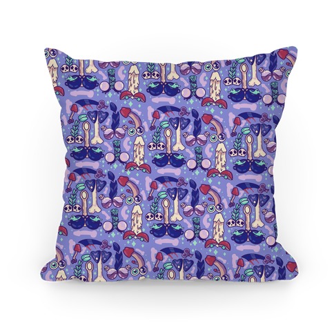 Phallic Witchy Things Pattern Pillow