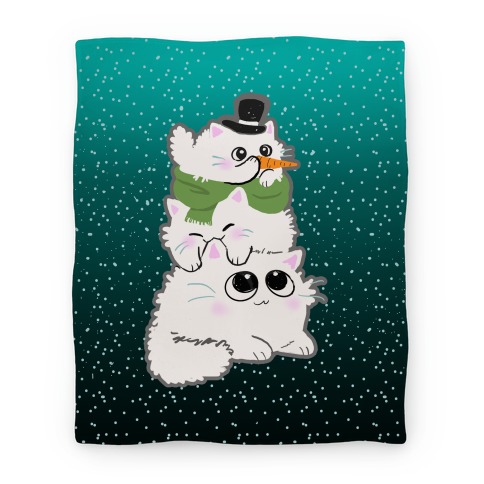 Cat Stack Snowman Blanket