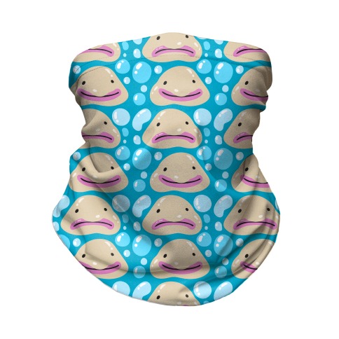 Blob Fish and Bubbles Pattern Neck Gaiter