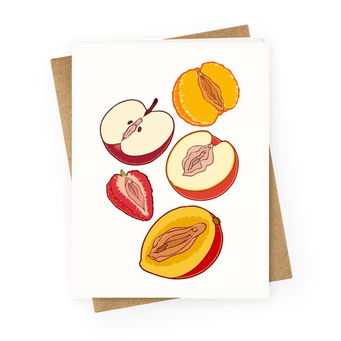 Fruity Vaginas Pattern Greeting Card