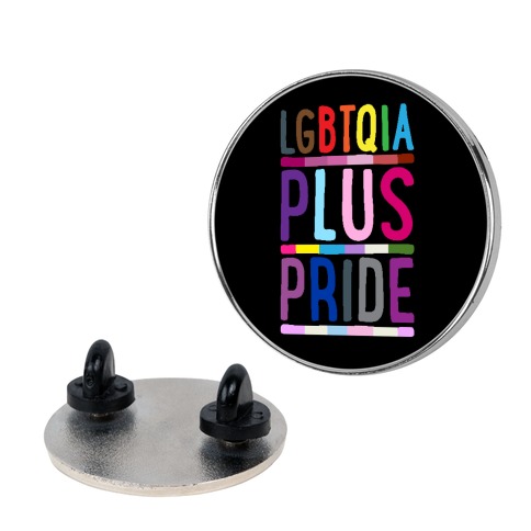 LGBTQIA Plus Pride White Print Pin