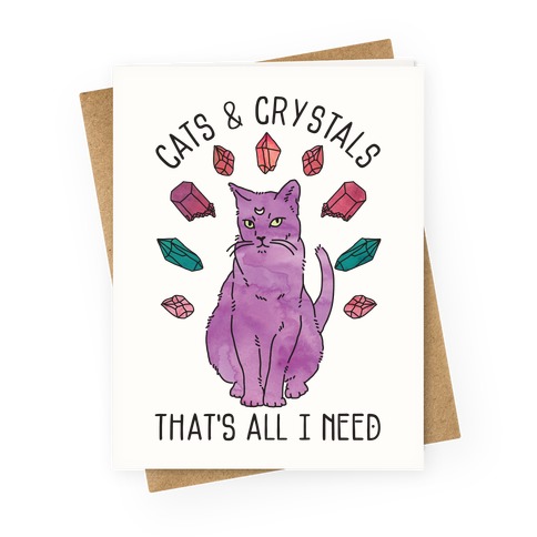 Cats and Crystals Greeting Card