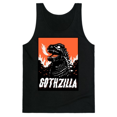 Gothzilla Goth Godzilla Tank Top