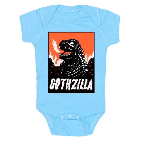 Gothzilla Goth Godzilla Baby One-Piece