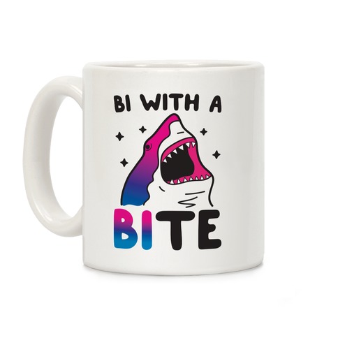 Bi With A Bite Bisexual Shark Coffee Mug