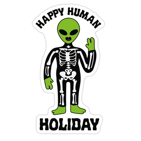 Happy Human Holiday Die Cut Sticker