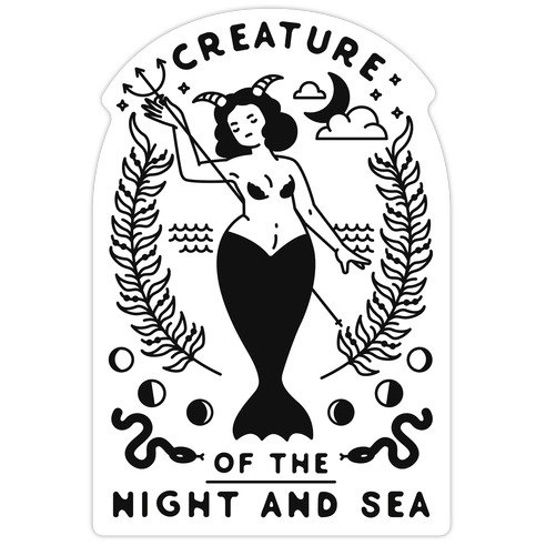 Creature of the Night and Sea Die Cut Sticker