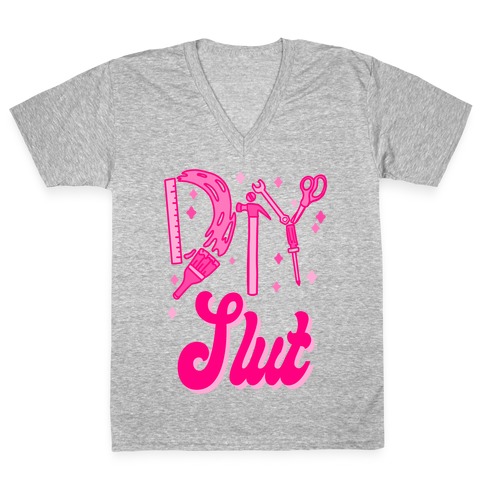 DIY Slut V-Neck Tee Shirt