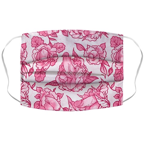 Floral Penis Pattern Pink Accordion Face Mask