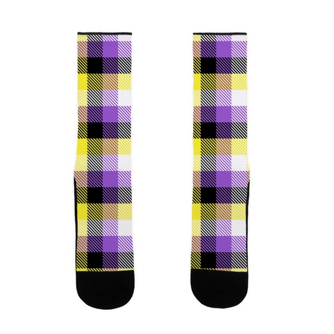 JXGZSO 2 Pairs Non Binary Pride Flag Socks Non Binary Gifts LGBT Nonbinary Gift Pride Queer Non-Binary Gift 