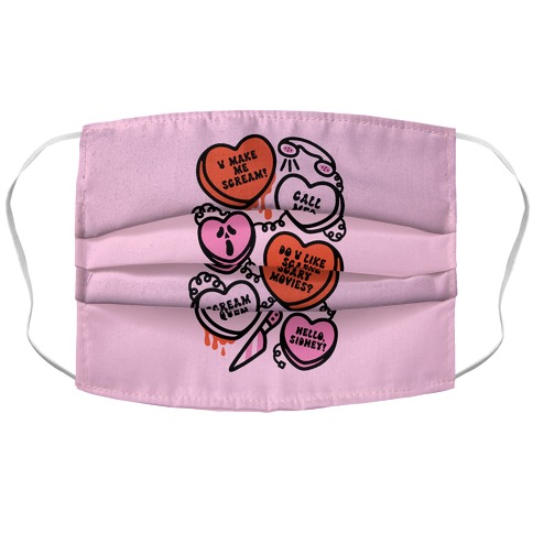 Scream Queen Candy Hearts Parody Accordion Face Mask
