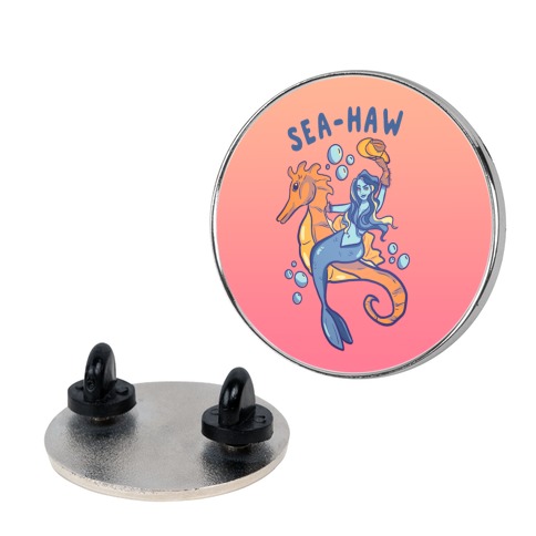 Sea-Haw Cowgirl Mermaid Pin