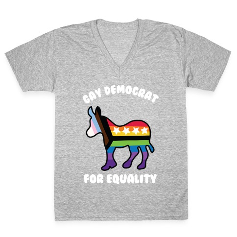 Gay Democrat V-Neck Tee Shirt