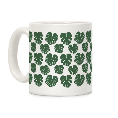 Monstera Simple Boho Pattern Green Coffee Mug