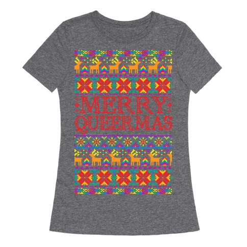 Merry Queermas Gay Pride Christmas Sweater Womens T-Shirt