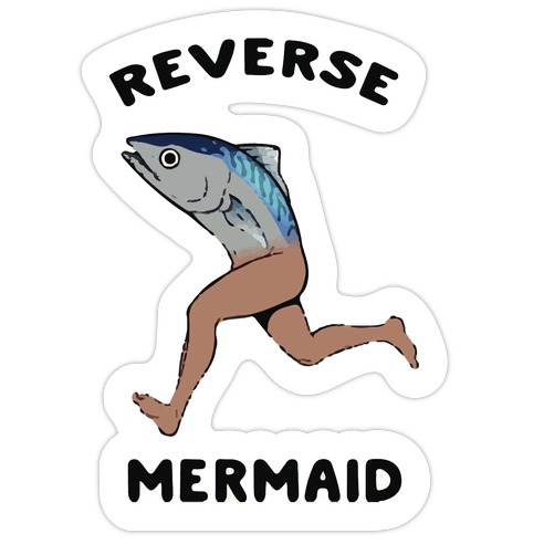 Reverse Mermaid Die Cut Sticker