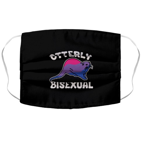 Otterly Bisexual White Print Accordion Face Mask