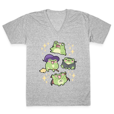 Halloween Frogs V-Neck Tee Shirt