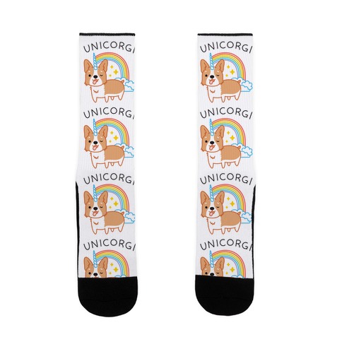 Unicorgi Corgi Unicorn Sock