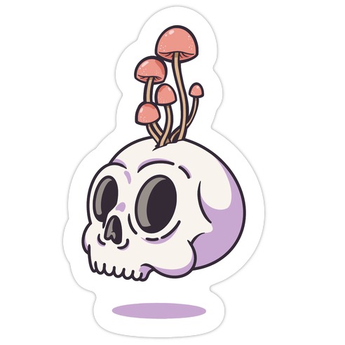 Shroom On A Skull Die Cut Sticker