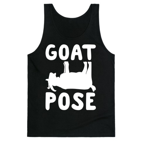 Goat Pose White Print Tank Top