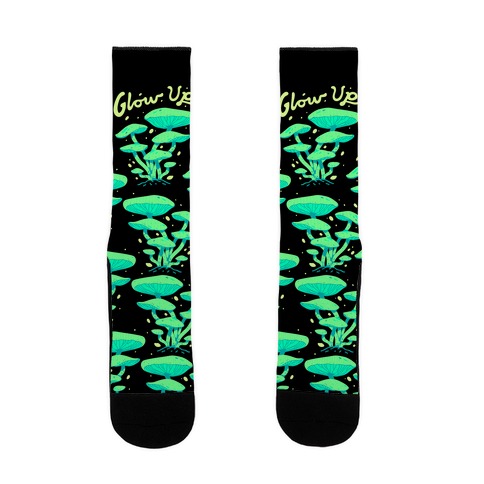 Glow up Bioluminescent Mushrooms Sock