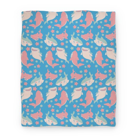 Happy Shark Pattern Blanket