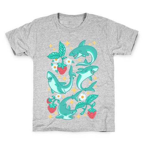 Punk Strawberry Sharks Pattern Kids T-Shirt