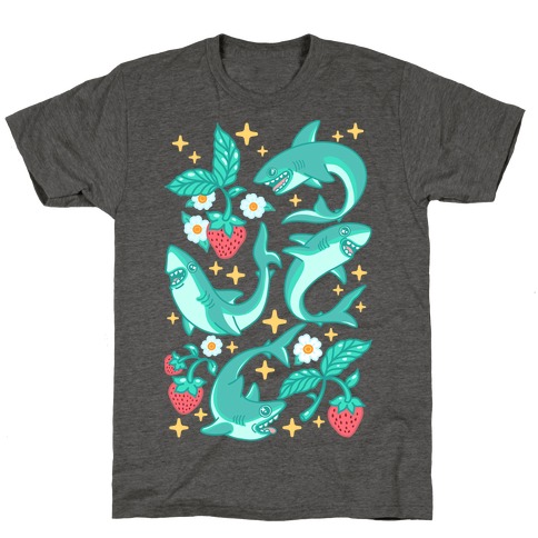 Punk Strawberry Sharks Pattern T-Shirt